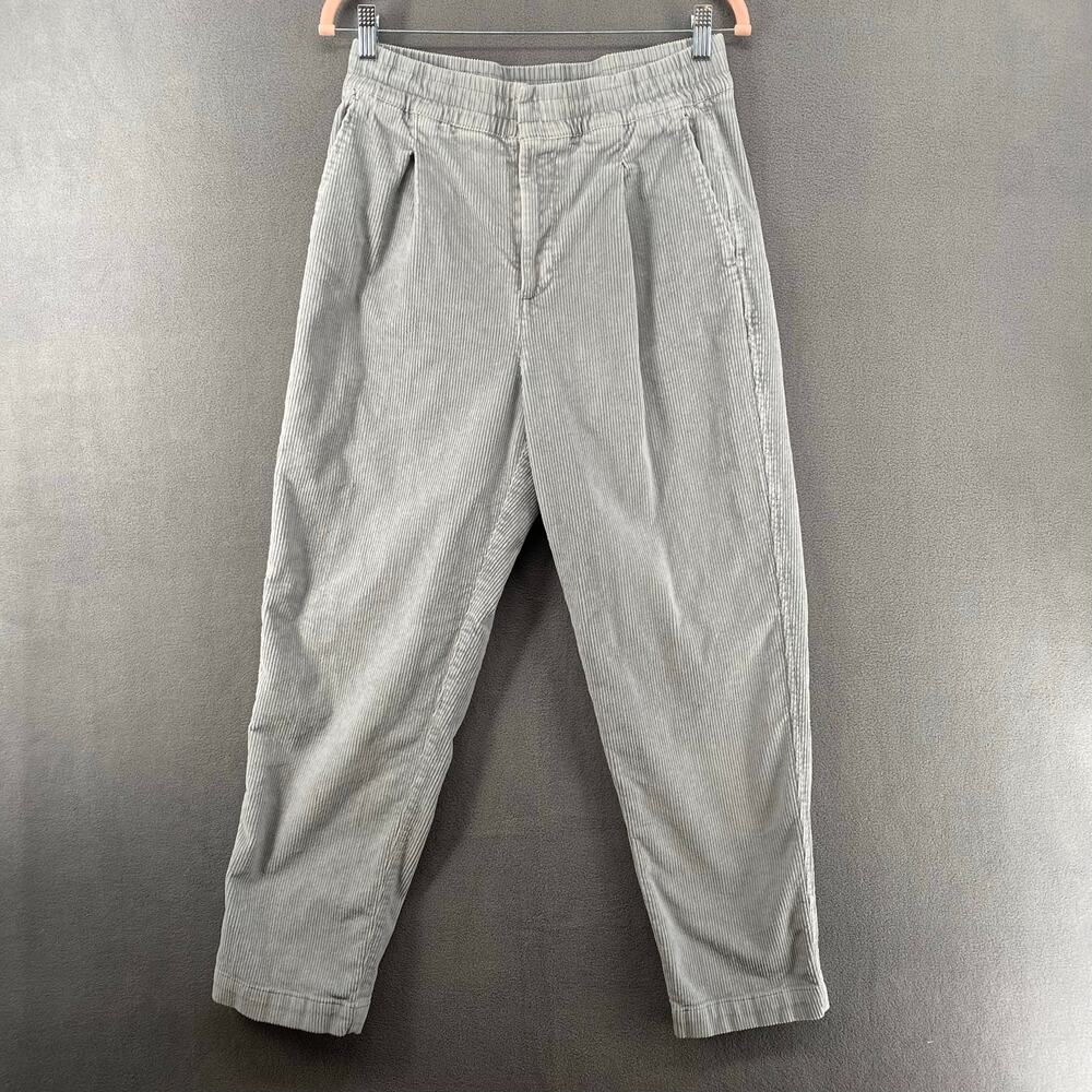 Vintage GAP Hi Rise‎ Corduroy Pants Womens M Grey Front Pleats Retro